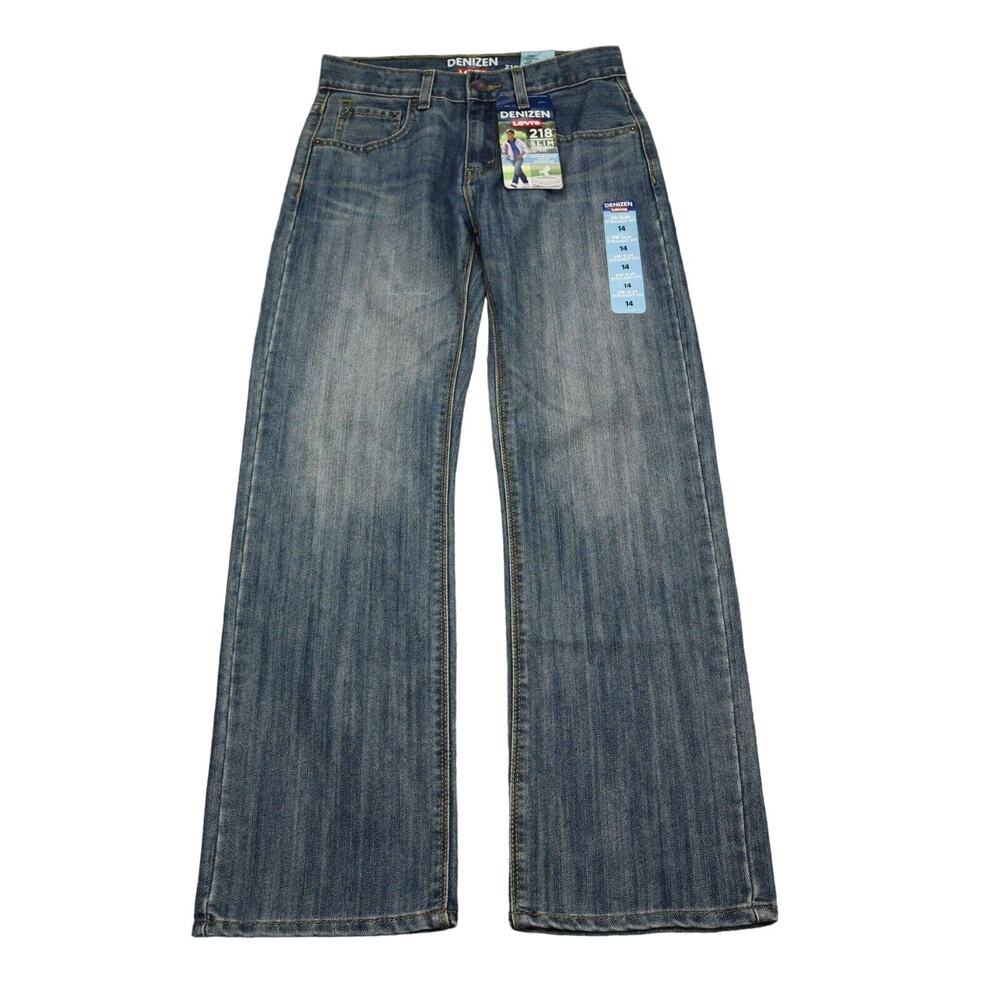 Levis Pants Boys 14 Blue Denim Slim Straight Fit Denizen Adjustable Jeans